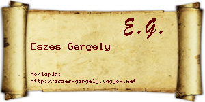 Eszes Gergely névjegykártya
